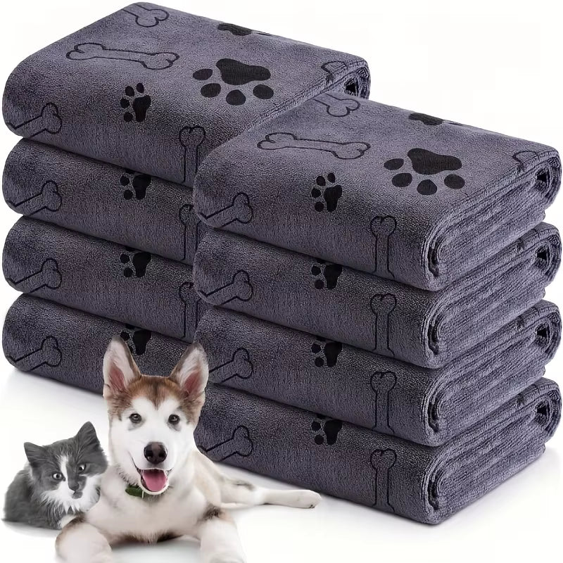 Toalla de secado rápido para perro color gris